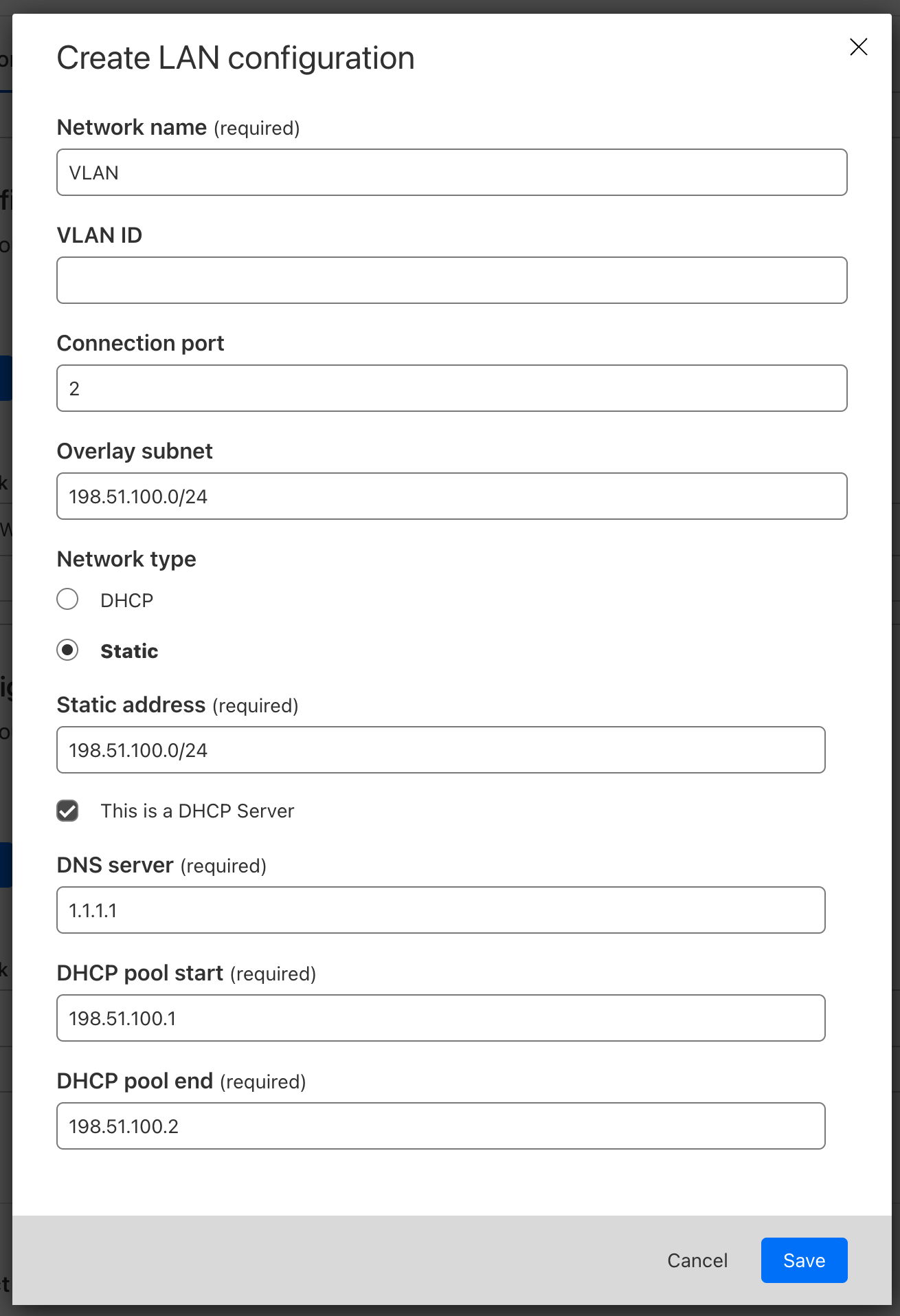 An example of how to configure you Magic WAN Connector LAN